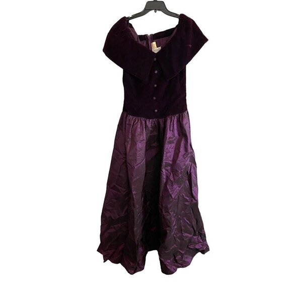 Vintage Renesciance Alfred Angelo Purple Velvet Dress - 13/14 - Picture 1 of 16